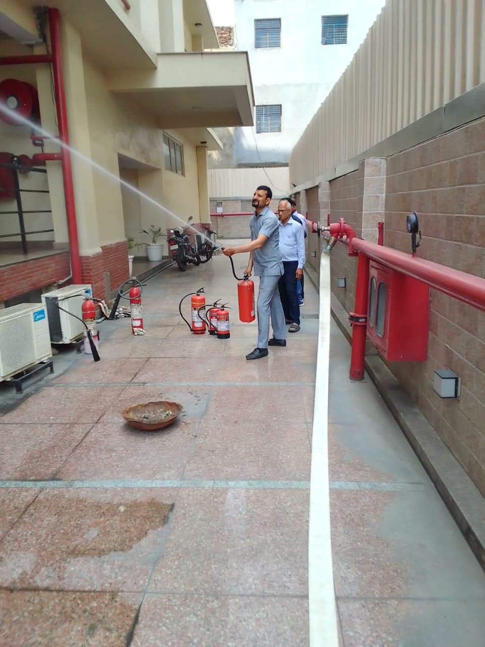 Corporate fire training session