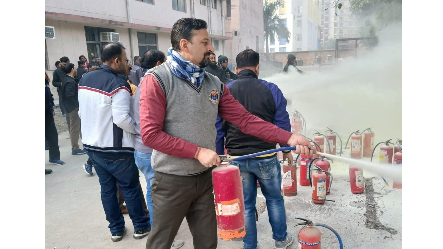 Fire extinguisher demonstration