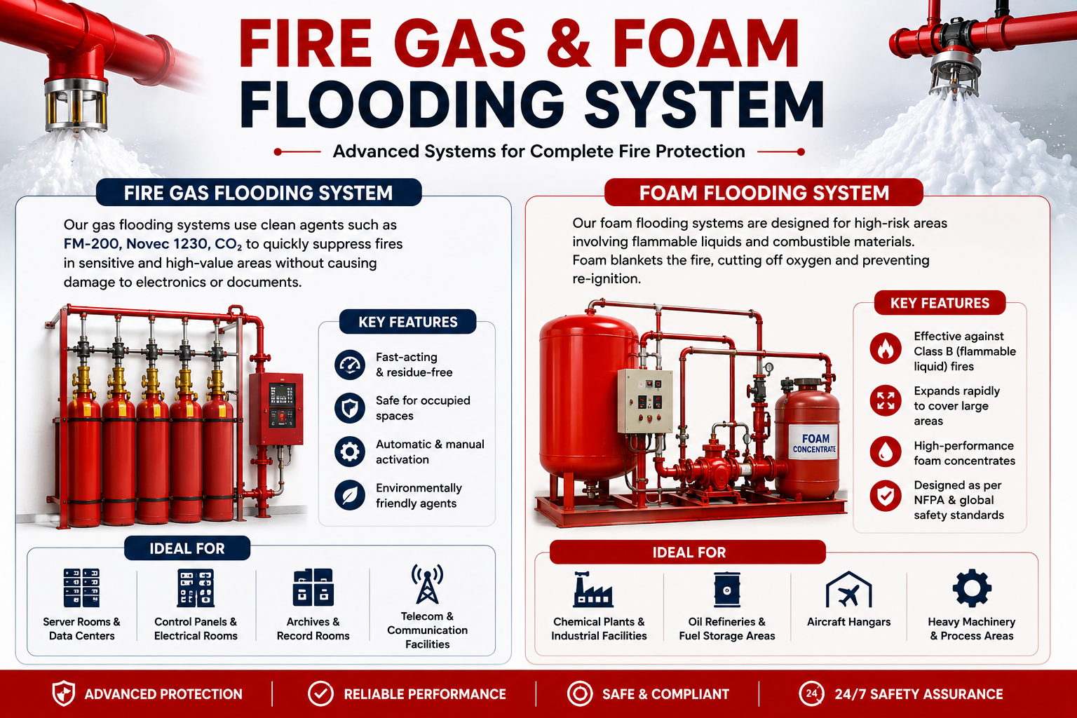 Fire Gas & Foam Flooding System